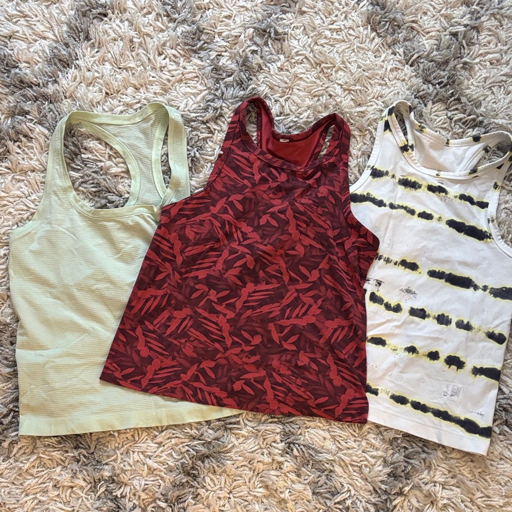 Lululemon athletica- bundle of 3 tanks, size 8!
